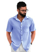 Tee Projekt Textured Shirts for Men || Casual Shirt for Men || Comfortable and Stylish for Every Wardrobe Aqua Blue