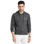 Turtle Men Poly Cotton Charcoal Plain Regular Fit Full Sleeve Casual Hooded Sweatshirt