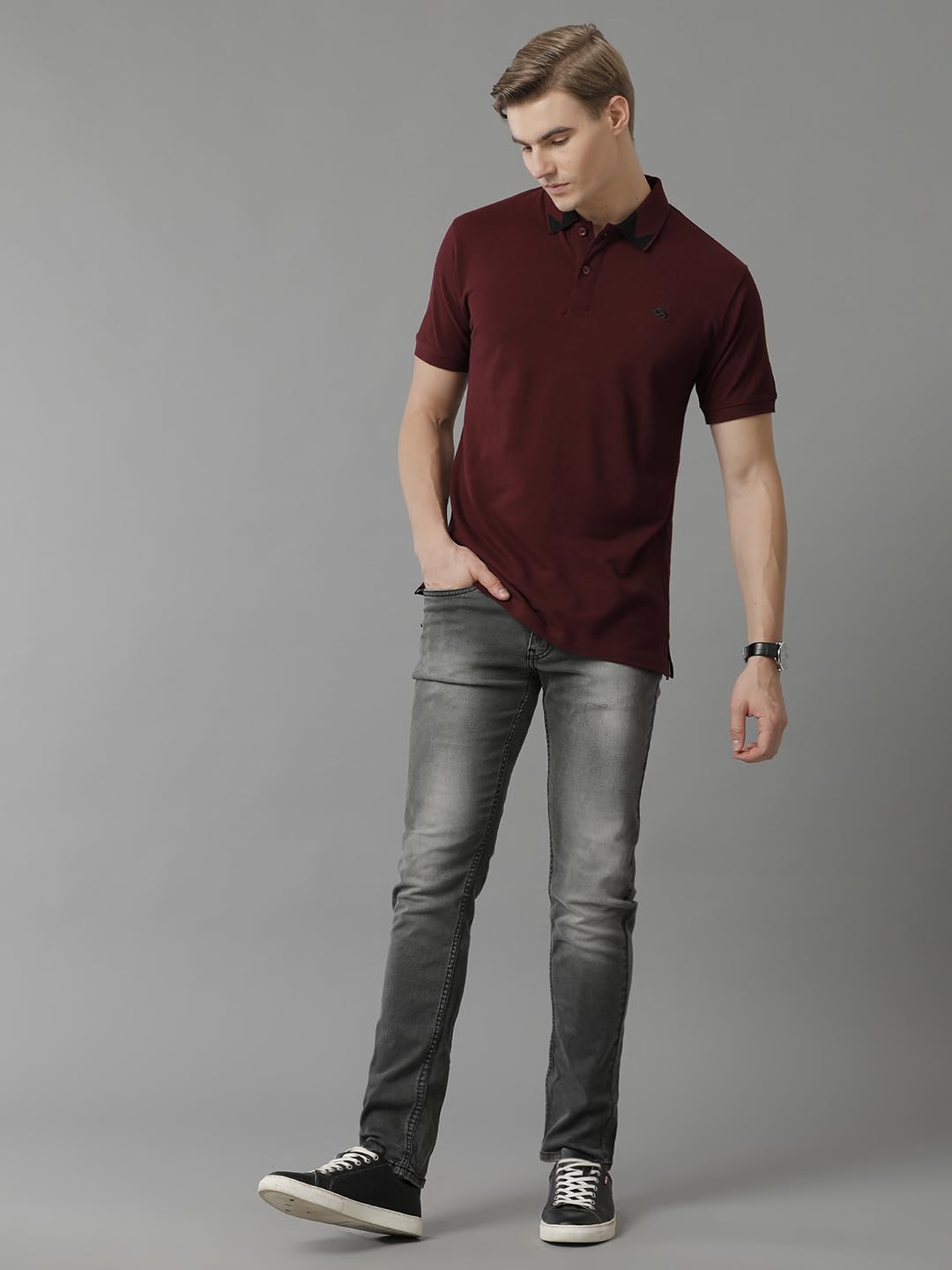 ADRO Premium Cotton Polo for Men (PN23-H-PLN-MR_Maroon)