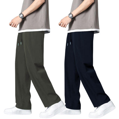 Greciilooks Lycra Track Pants For Men  Stretchable Loose Fit Gym Joggers | Korean Style Workout Pants With Trendy Gym & Streetwe