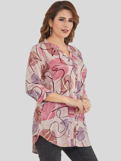 PATLANI Womens Digital Letest Floral Print Rayon Full Stitched Top/SIRT.