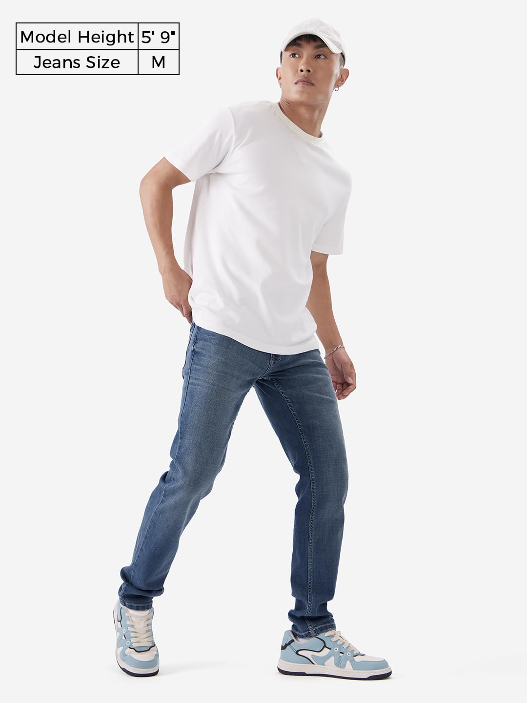 The Souled Store Denim: Ink Blue Men and Boys Buttoned Cotton Blend Slim Fit Jeans