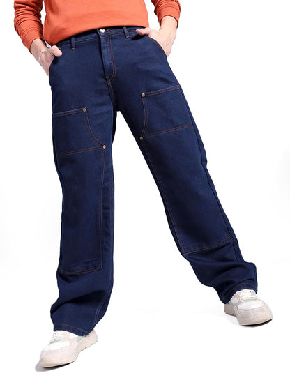 The Indian Garage Co Men Baggy Solid Mid-Rise Carpenter Denim