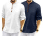 Macsivo MenS Cotton Blend Kurta | Band Collar | Casual | Plain | Formal | Full Sleeve | Summer | Regular Fit - (Combo Pack Of 2