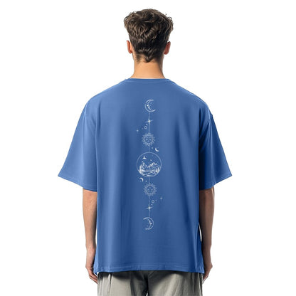 Nobero MenS Cotton Graphic Printed Oversized Fit T-Shirt (1M-Twrt-C0832-Mn_Marine, Blue