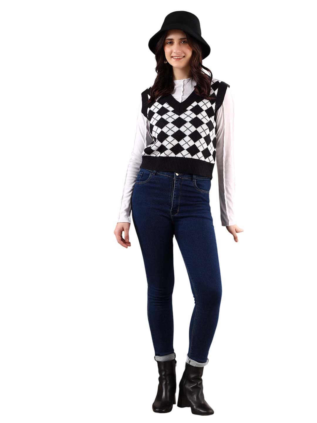 Kotty WomenS Trendy Sleeveless Sweater Vests  Perfect For Layering And Smart-Casual Outfits(Multicolored,L)