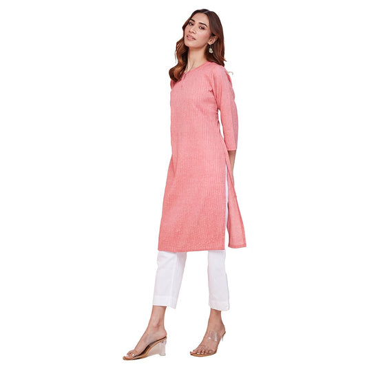 Fabindia WomenS Cotton Solid Slim Kurta (1037273Pink_Pink