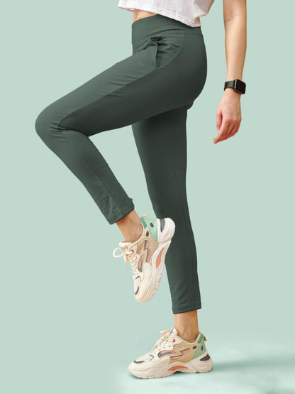 Lyra Premium Cotton Lycra High Waist Ankle Leggings For Women