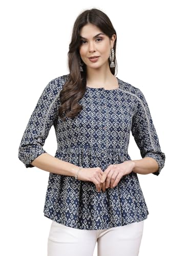 Stylum Womens Ethnic Motif Printed Cotton Peplum Top