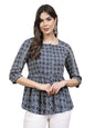 Stylum Womens Ethnic Motif Printed Cotton Peplum Top