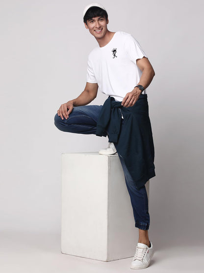 ADRO T-Shirts for MenChest Printed T-Shirt for MenCotton Tshirt for Men|RN24-STICK-KK-WH