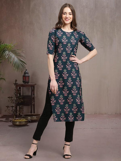 Pinkmint Elegant Printed Crepe KurtiS For WomenS (Pack Of 5)