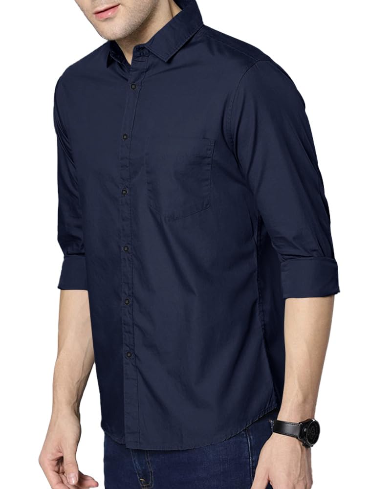 Noble Monk MenS Solid (Combo Pack Of 2) -Regular Fit Casual Shirt |Full Sleeve - Regular Fit