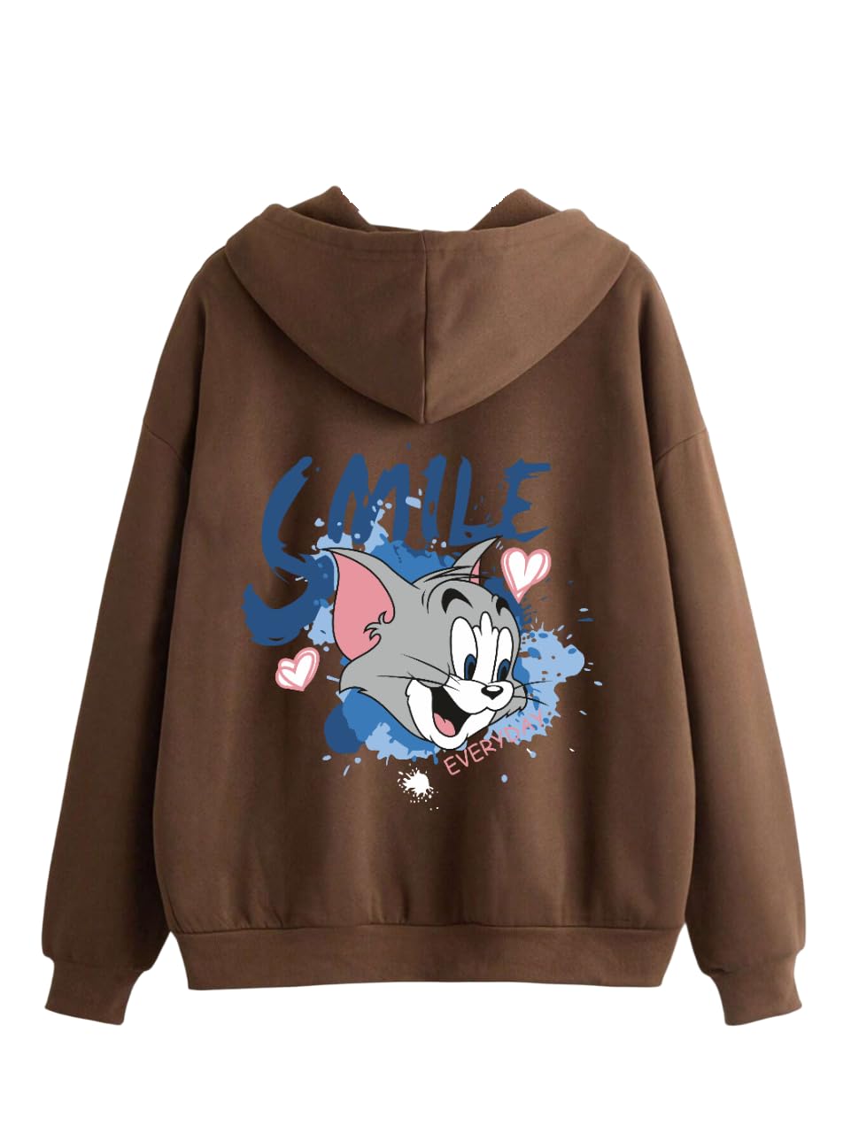 TAGAS Woman Printed Kangaroo Pocket Drawstring Hoodie with Zipper || Zip Up Hoodie || Sweatshirt ||Woman Hoodie|| Women Sweatshi