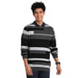 Turtle Men Knitted Charcoal Melange Dobby Regular Fit Full Sleeve Casual Pullover