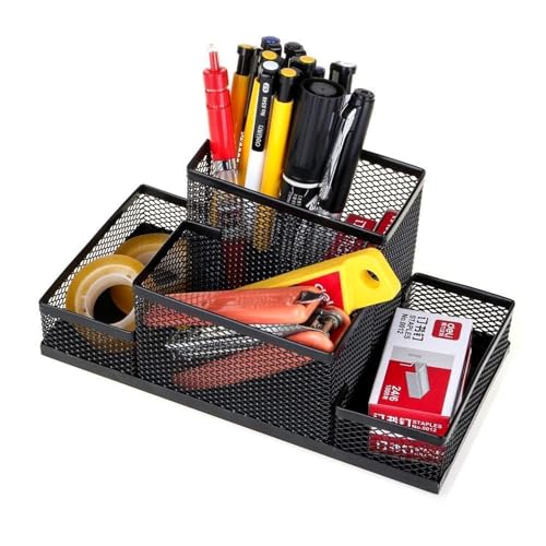 YAJNAS Bileder Metal Stationery Items Organizer for Office and Home Table Top Pen Pencil Holder | Desk Organiser Or Study, Makeu