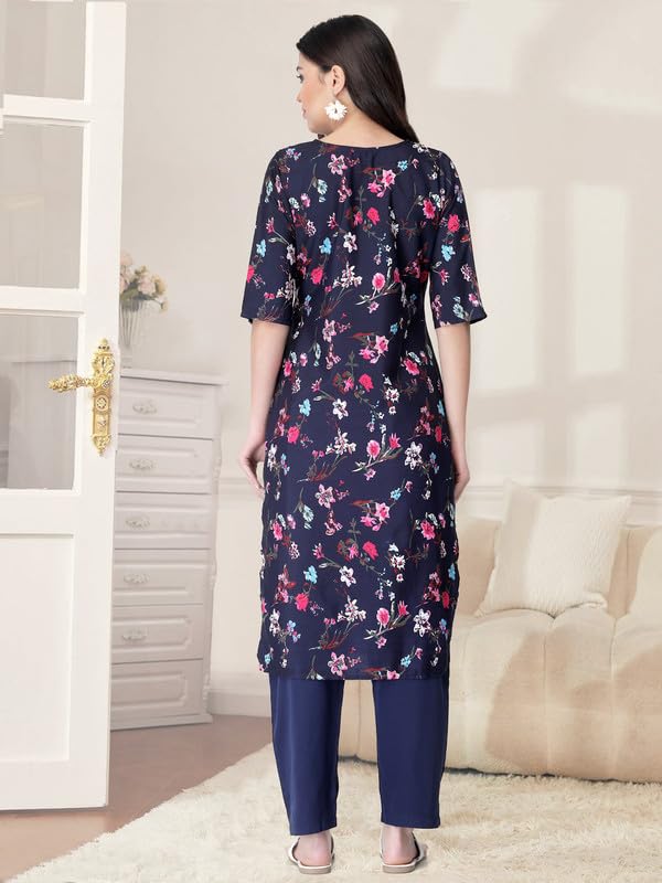 Pinkmint Kurta Set for Women Cotton Printed Straight Kurta with Pant (Pack of 1)