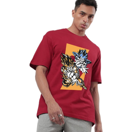 Bewakoof Mens Graphic Print red Half Sleeve Round Neck T-Shirt