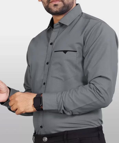 CB-COLEBROOK Mens Regular Fit Solid Soft Touch Cotton Casual Shirt with Pocket Design with Spread Collar & Full Sleeves (Availa