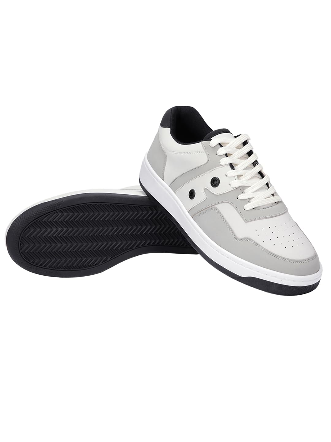 Bewakoof MenS Retromix Ice Walk Color Block Low-Top Sneakers 670992 White-Grey_Uk 10