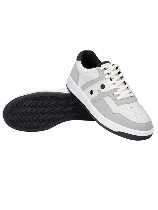 Bewakoof MenS Retromix Ice Walk Color Block Low-Top Sneakers 670992 White-Grey_Uk 10