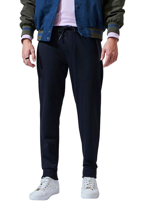 Bewakoof Men Jet Black Casual Jogger Pants with Zipper, XX-Large