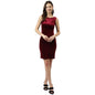 Toochki WomenS Velvet Sheath Midi Western Dress (Toochki162-Dr_Maroon