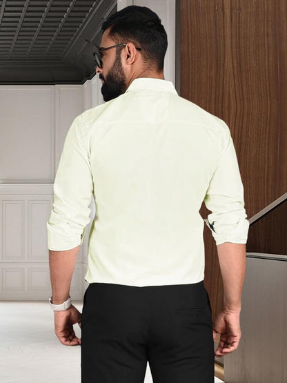 Tee Projekt Mens Solid Slim Fit Casual Shirt, Full Sleeve Shirt for Casual Wear & Formal Wear Gift for Father,Boys Light Beige