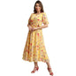 Preneum Women Dress Maxi Fit & Flare Latest Style Print Georgette Regular Sleeves Casual Summer Maxi Dress | Festival & Occasion