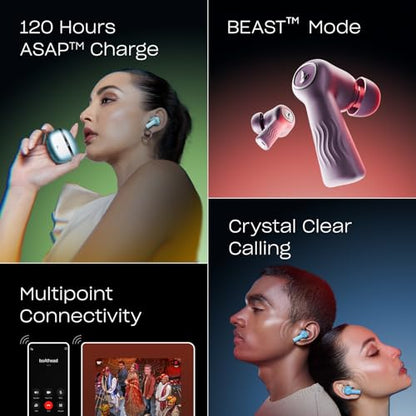 Boat Nirvana Ion Anc Pro, Hi-Res Audio Ldac,Anc(~32Db), 120Hrs Battery, App Support, Fast Charge, V5.3 Bluetooth Tws In Ear Earb