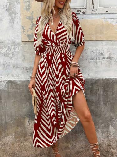 Greciilooks WomenS Rayon Wrap Maxi Dress (Gl-Wd1235_Red