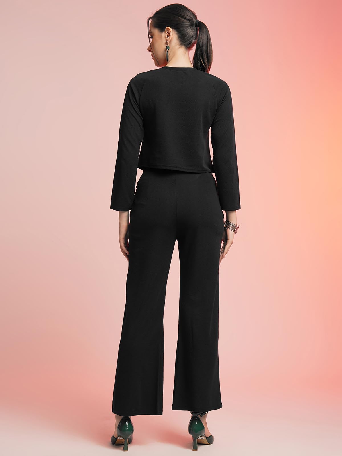 Selvia Womens Co-ords Set|Lycra Crop Top & Trouser Set|Casual Co-ords Set for Women|Two Piece Co-ord Set|Crop Top & Bottom Set(