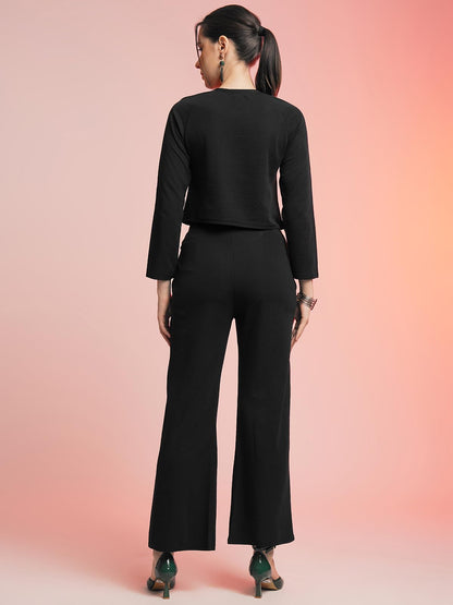 Selvia Womens Co-ords Set|Lycra Crop Top & Trouser Set|Casual Co-ords Set for Women|Two Piece Co-ord Set|Crop Top & Bottom Set(