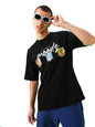 Bewakoof X Official Tom & Jerry Merchandise Mens Friends & Feelings T&J Graphic Printed 100% Cotton T-Shirt - Oversized Fit, Ro
