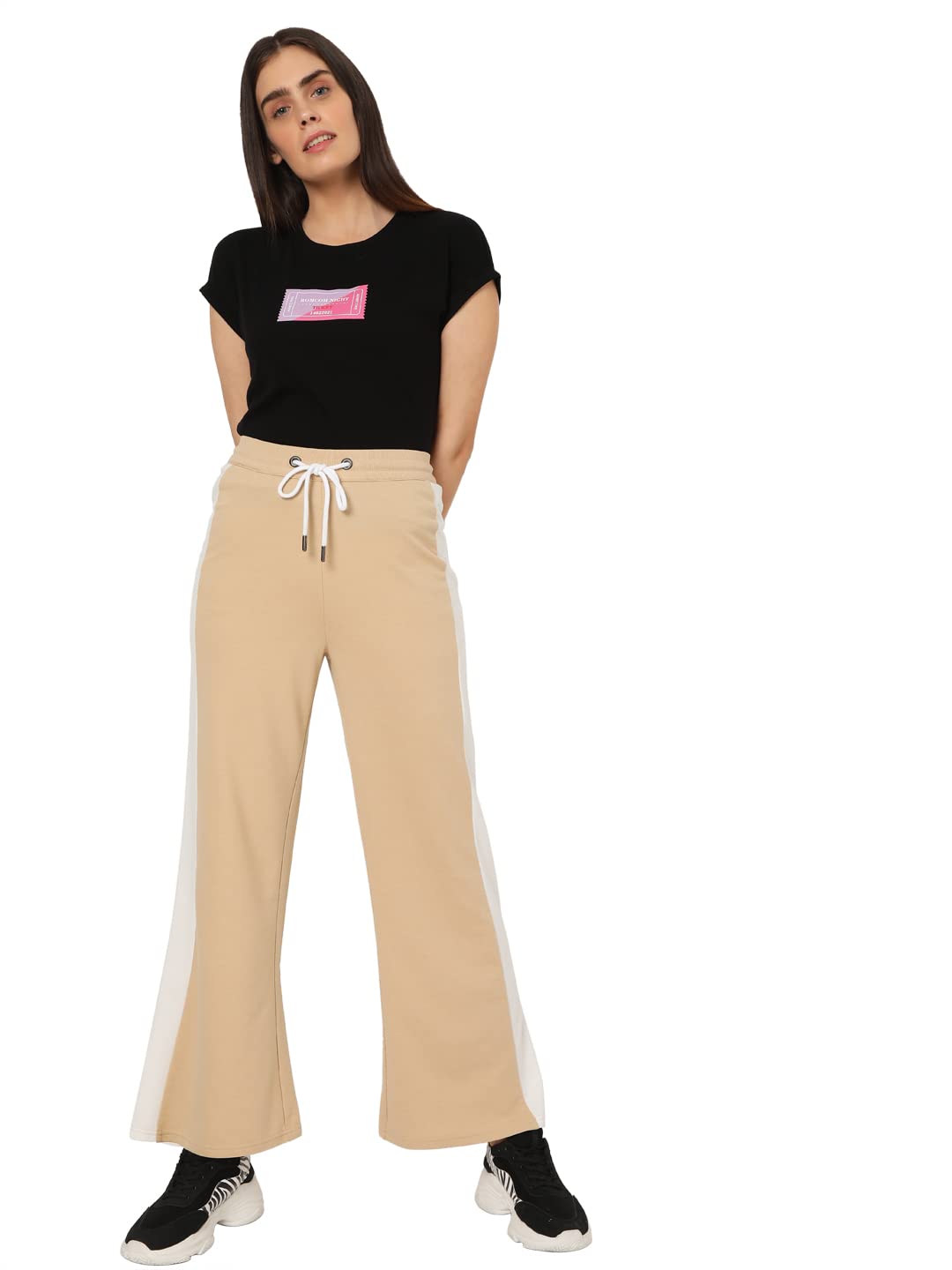 Vero Moda Bootcut Fit Trackpants (10272384_Warm Sand_Xl)