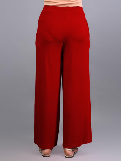 Lyra Viscose Palazzo For Women Red