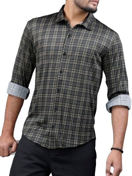 Nobel Monk MenS Full Sleeve Printed Casual Shirt |Regular Fit | Polo Shirt For Men