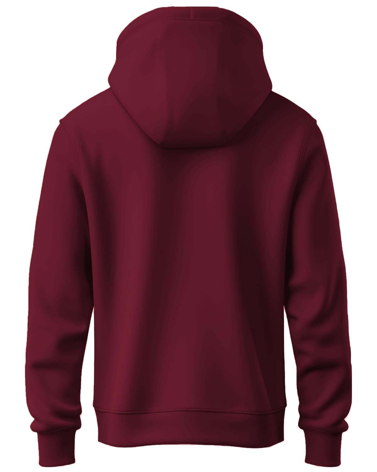 ADRO Men's Cotton Neck Hooded Sweatshirt (H24-BIRD-MR_Maroon
