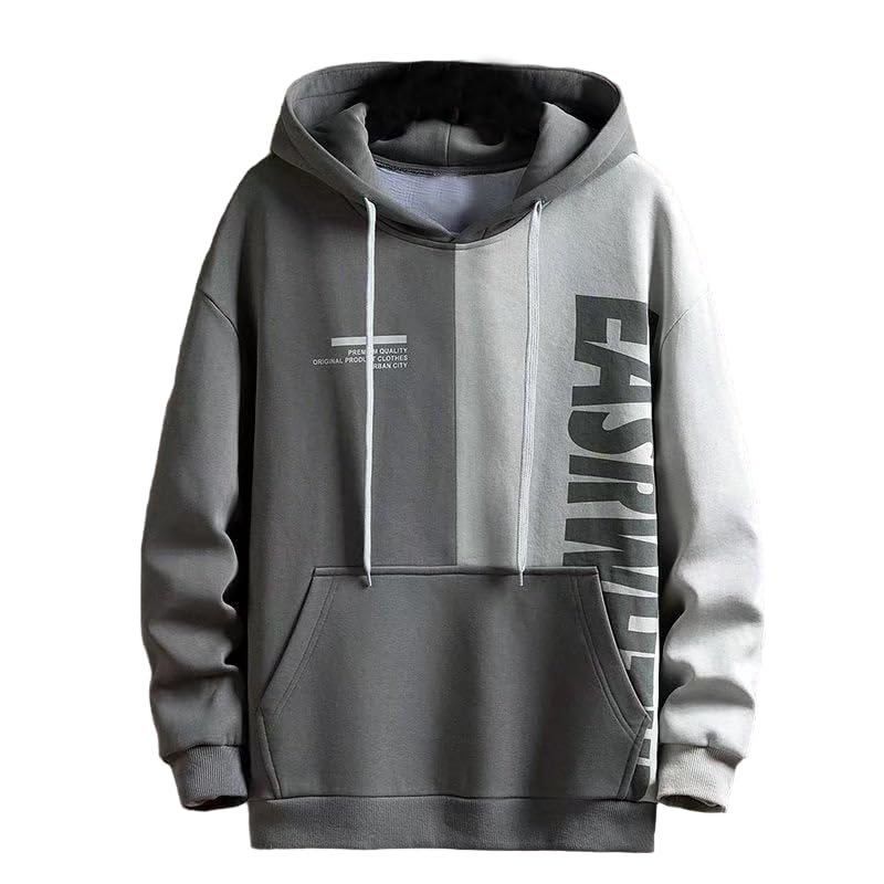 TAGAS Mens Streetwear Graphic Hoodie|Sweatshirt for Men Stylish | Hoodie (Sweatshirt) for Mans| Grey