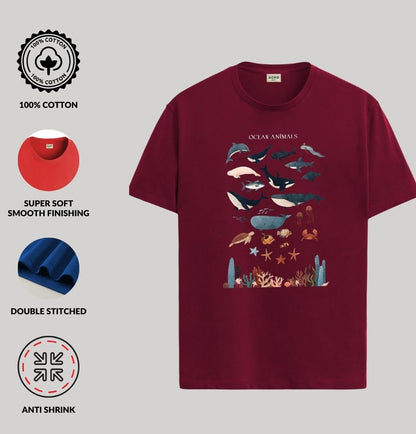 ADRO T Shirts for Boys & Girls || Ocean Sharks Printed T-Shirt || Ages 3-14 || 100% Cotton Round Neck Tshirt for Boys & Girls||K