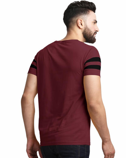 Noble Monk Men Regular Fit T-Shirt | Round Neck | Half Sleeve | Self Design | Casual T Shirt For Men