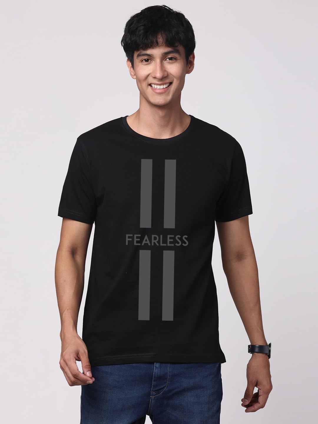 ADRO Mens Fearless Printed Cotton T-Shirt_RN24-L2-FRLS-BL