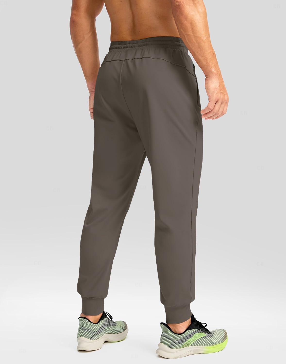 CB-COLEBROOK Mens Fleece Joggers with Zipper Pockets Solid TreckPants Water Resistant Athletic Workout Gym Sweatpants for Men (