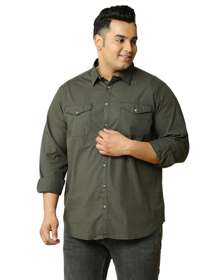 Thomas Scott Mens | Full Sleeve | Solid | Double Pockets | Regular Fit | Plus Size | 100% Cotton | Spread Collar | Casual | Shir