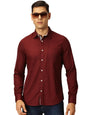 Thomas Scott 100% Cotton Long Sleeve Solid Regular Fit Casual Shirts for Mens Wine
