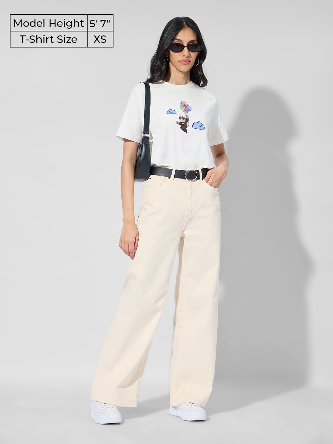 The Souled Store Up: Adventure Women and Girls Short Sleeves Round Neck White Embroidered Cotton Relaxed Fit T-Shirts