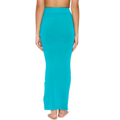 Zivame All Day Seamless Mermaid Saree Shapewear with Removable Drawcord for Women - Turq Blue1