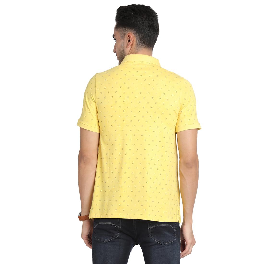 Turtle Men Cotton Stretch Slim Fit Lime Yellow Polo T-Shirt