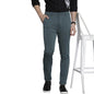 The Indian Garage Co Men Slim Fit Solid Mid-Rise Stretchable Knitted Formal Trousers Steel Grey