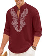 Finivo Fashion MenS Cotton Blend Short Kurta With Full Sleeves And Ethnic Neck Design | Casual Crinkle Texture Kurta With Mandar